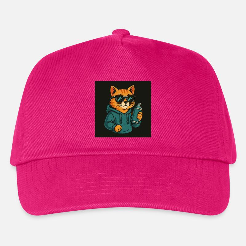 Graffiti Katze Hoodie Sprühdose - Kinder Basecap - Fuchsia