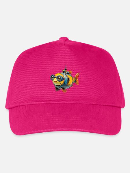 Steampunkfisch mit Brille - Kinder Basecap - Fuchsia