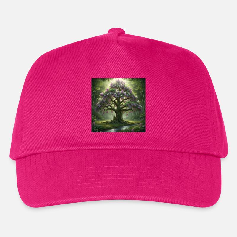 Waldbaum mit Fliederblüten - Kinder Basecap - Fuchsia
