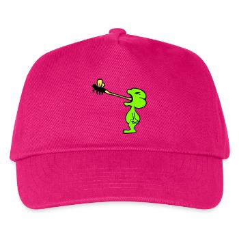 Frosch fängt Fliege Zunge Mücke essen hunger Kröte - Kinder Basecap - Fuchsia - Vorne