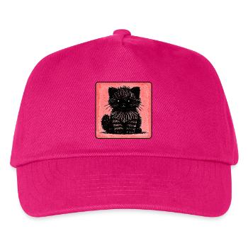 Fuzzy Cat (Red) - Kids’ Baseball Cap - fuchsia - Front