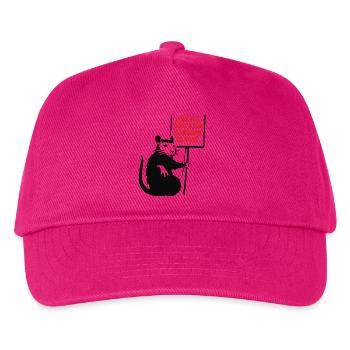 Ratte mit Schild: Liebe Alle Traue Wenigen - Kinder Basecap - Fuchsia - Vorne
