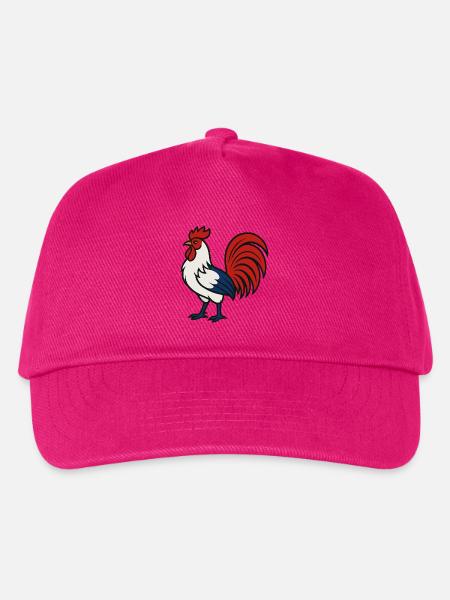 Französischer Hahn - Flagge Farbe Blau Weiß Rot - Kinder Basecap - Fuchsia