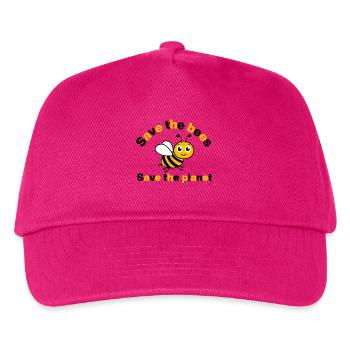 Save the Bees – Rettet unsere Bienen und Erde - Kinder Basecap - Fuchsia - Vorne
