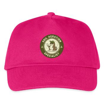 Maulwurf Bodenverbesserer Gartenbau Selbstversorge - Kinder Basecap - Fuchsia - Vorne