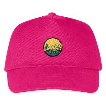 London City Skyline Tower Bridge Retro-Abzeichen - Kinder Basecap - Fuchsia - Vorne