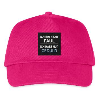 I'm not lazy – I'm just patient - Kids’ Baseball Cap - fuchsia - Front