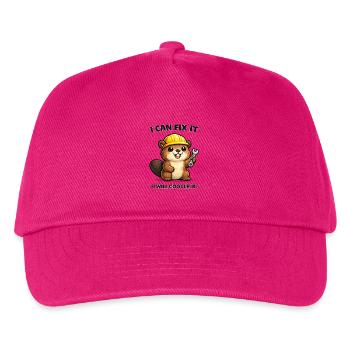 Biber Mechaniker: I Can Fix It - Kinder Basecap - Fuchsia - Vorne