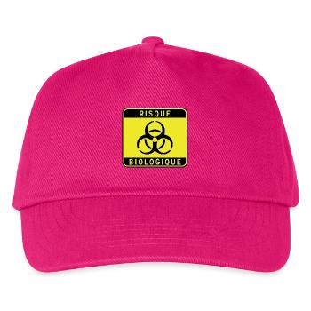 Biologisches Gefahrzeichen, Infektionsrisiko, Material - Kinder Basecap - Fuchsia - Vorne