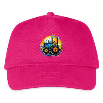 Bunter Traktor im Graffiti-Stil   - Kinder Basecap - Fuchsia - Vorne