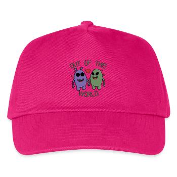 Out of This World Alien Couple Holding Hands - Kids’ Baseball Cap - fuchsia - Front