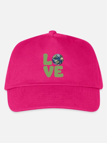 Earth Love Eco-Typografie - Kinder Basecap - Fuchsia