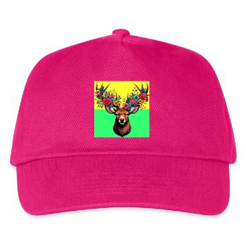 Hirsch - Kinder Basecap - Fuchsia - Vorne