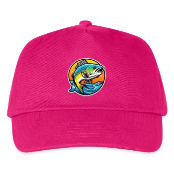 Bright rainbow bass - Kids’ Baseball Cap - fuchsia - Front