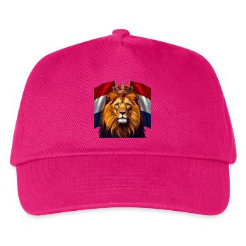 Kronlöwe auf niederländischer Flagge - Kinder Basecap - Fuchsia - Vorne
