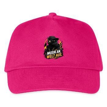 Music on - World off - Kids’ Baseball Cap - fuchsia - Front