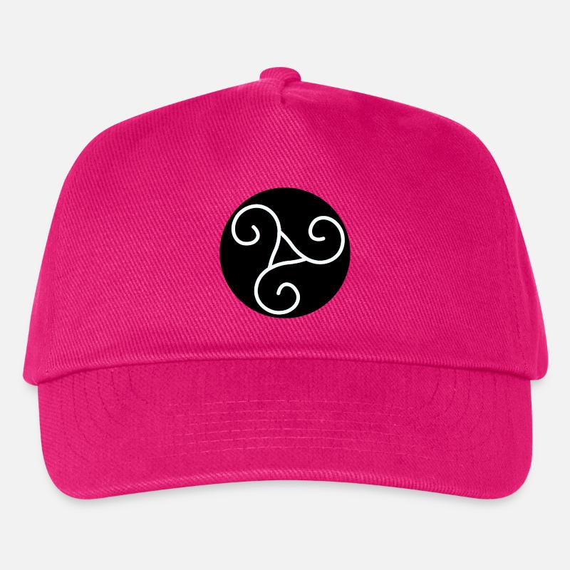 Weißer Triskel auf Schwarz - Kinder Basecap - Fuchsia