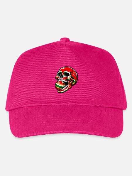 Schädel beißt in Weihnachtskugel - Kinder Basecap - Fuchsia