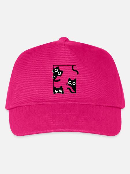 Neugierige Katzen – Katzen im Rahmen - Kinder Basecap - Fuchsia