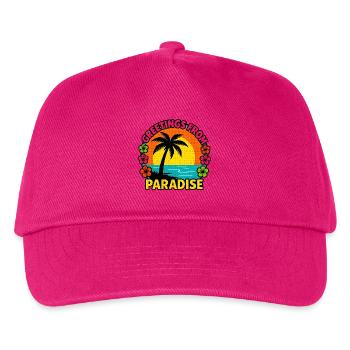 Grüße aus dem Paradies - Kinder Basecap - Fuchsia - Vorne