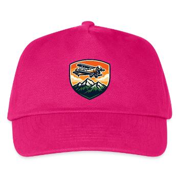 Vintage Flugzeug über Berglandschaft - Kinder Basecap - Fuchsia - Vorne