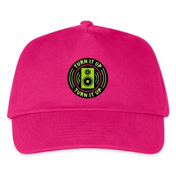 Lautsprecher Musik Abzeichen - Kinder Basecap - Fuchsia - Vorne