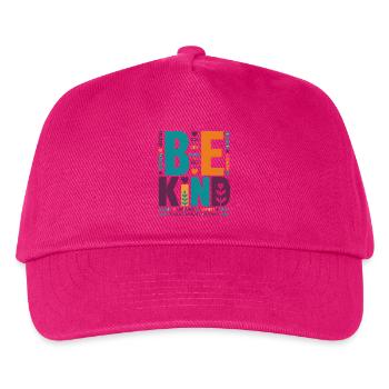 Be Kind – Colorful Typography Statement Word Stack - Kids’ Baseball Cap - fuchsia - Front