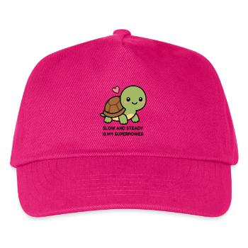 Slow And Steady Is My Superpower Cute Kawaii Turtl - Kids’ Baseball Cap - fuchsia - Front