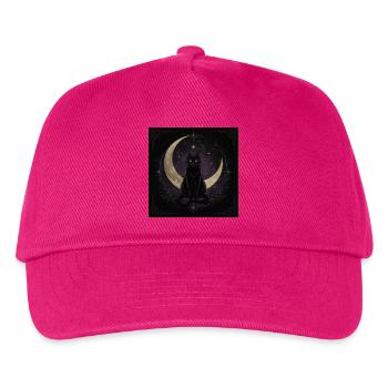 Chat noir gothique – Lune croissante - Casquette de baseball Enfant - fuchsia - Devant