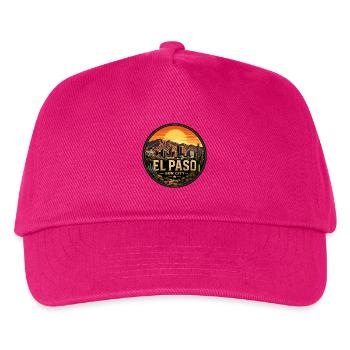 El Paso Sun City Desert Sunset Vintage Abzeichen - Kinder Basecap - Fuchsia - Vorne