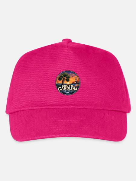 South Carolina Palmetto State Retro Beach Abzeichen - Kinder Basecap - Fuchsia
