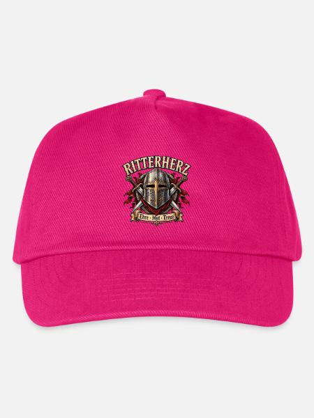 Ritterherz – Mittelalter Ritter mit Schwert & Schi - Kinder Basecap - Fuchsia