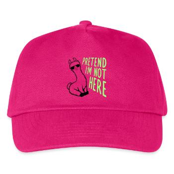 Pretend i'm not here Ignorier Mich Zitat Logo Lama - Kinder Basecap - Fuchsia - Vorne