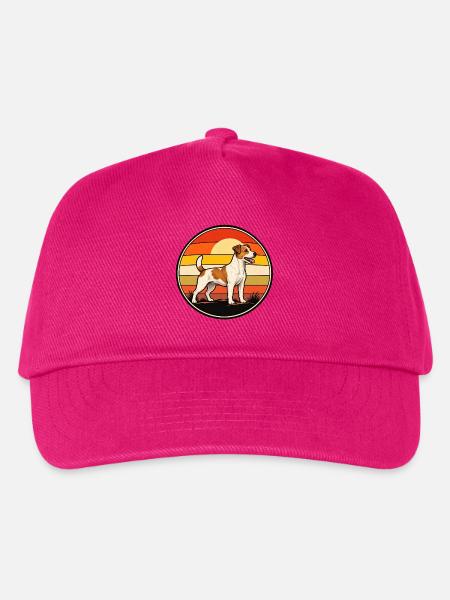 Jack Russell Terrier Retro Sonnenuntergang - Kinder Basecap - Fuchsia