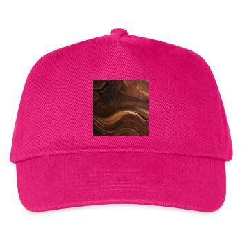 Dunkles Walnussholz mit fließenden Adern - Kinder Basecap - Fuchsia - Vorne