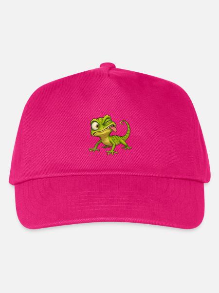 Grüne Eidechse verzog das Gesicht - Kinder Basecap - Fuchsia
