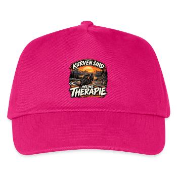 Kurven sind meine Therapie – Motorrad & Biker Gesc - Kinder Basecap - Fuchsia - Vorne