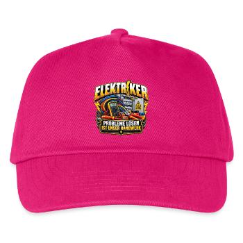 Elektrohandwerker Motiv Kabelchaos Elektriker - Kinder Basecap - Fuchsia - Vorne