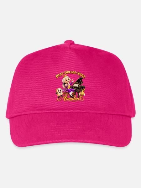 Mozart – Spiel, Träum, Lächeln! - Kinder Basecap - Fuchsia