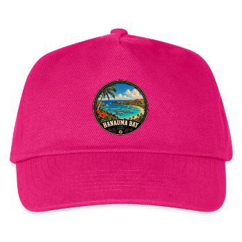 Hanauma Bay Oahu Hawaii Urlaub Vintage - Kinder Basecap - Fuchsia - Vorne