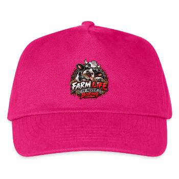 Farm Life Never Boring - Kinder Basecap - Fuchsia - Vorne