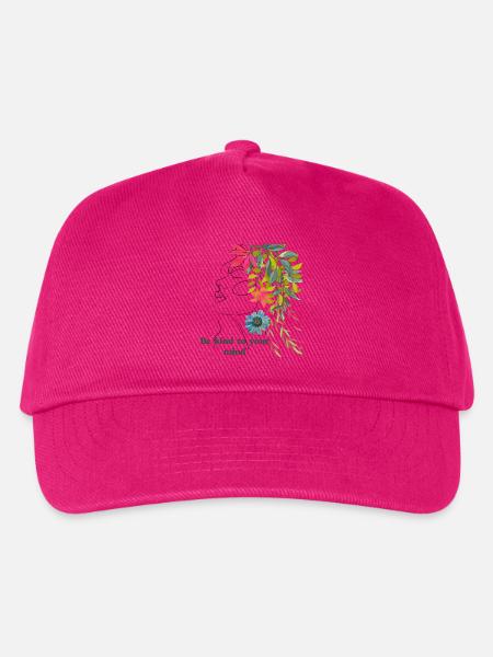 Sei freundlich zu deinem Geist – Blumenlinienkunst - Kinder Basecap - Fuchsia