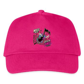 Lustiges Musikgeschenk – Musik bleibt nicht in den Linien - Kinder Basecap - Fuchsia - Vorne