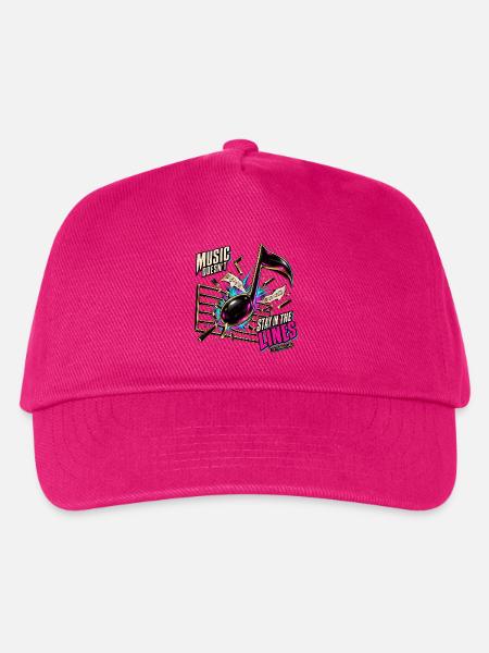 Lustiges Musikgeschenk – Musik bleibt nicht in den Linien - Kinder Basecap - Fuchsia