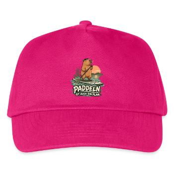 Paddeln ist auch ein Plan Biber SUP - Kinder Basecap - Fuchsia - Vorne