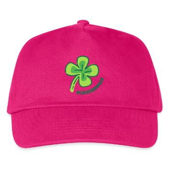 Viel Glück - Glücksbringer - Kleeblatt - Kinder Basecap - Fuchsia - Vorne