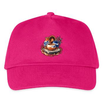 Töpferrunde – Gemeinsam aus Ton geformt - Kinder Basecap - Fuchsia - Vorne