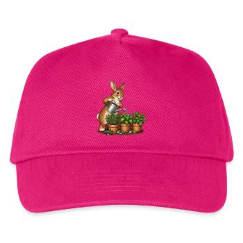 Hase gießt einen Kräutergarten - Kinder Basecap - Fuchsia - Vorne