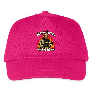 Starke Frauen löschen Brände – Feuerwehrfrau - Kinder Basecap - Fuchsia - Vorne