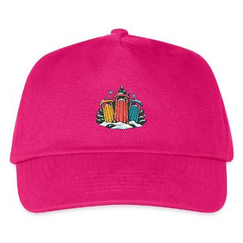 Schlittenrunde – Gemeinsam den Hang hinab - Kinder Basecap - Fuchsia - Vorne